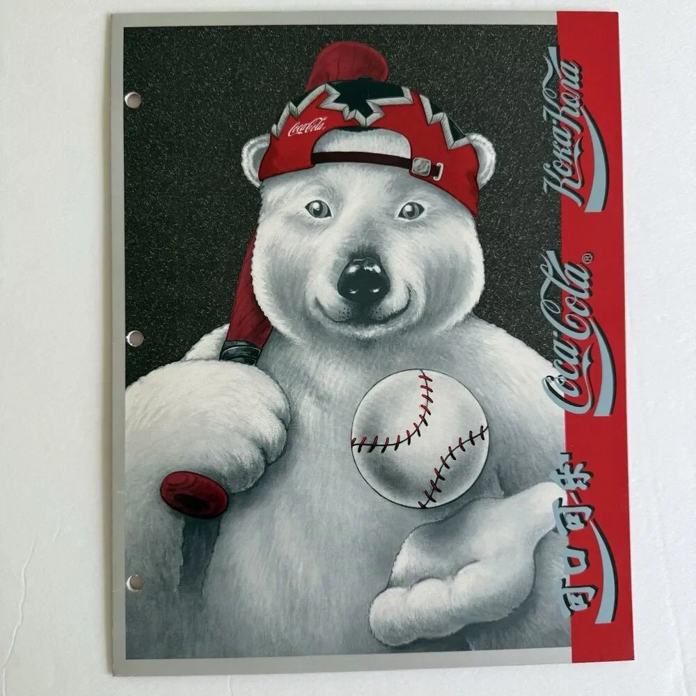 Vintage Coca Cola Coke Soft Drink Folder Polar Bear 1995 Memorabilia Set of 2